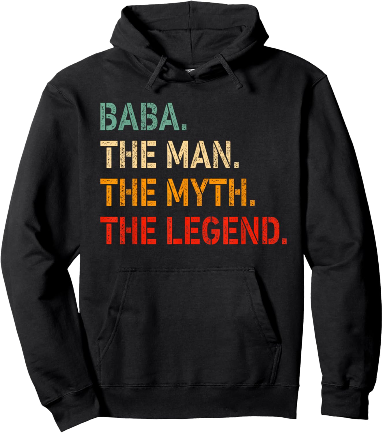 Baba The Man The Myth The Legend Shirt Funny Idea Baba Hoodie - Hoodie | Black