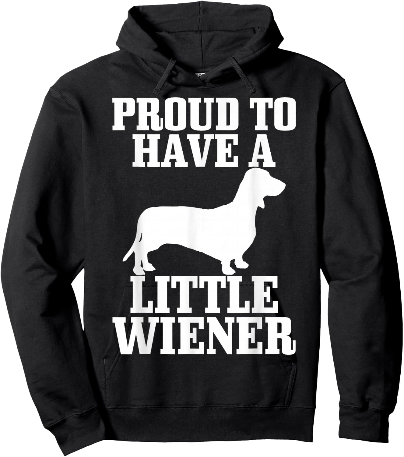 Proud to Have Little Wiener Dog Funny Dachshund Dad Gift Hoodie - Hoodie | Black