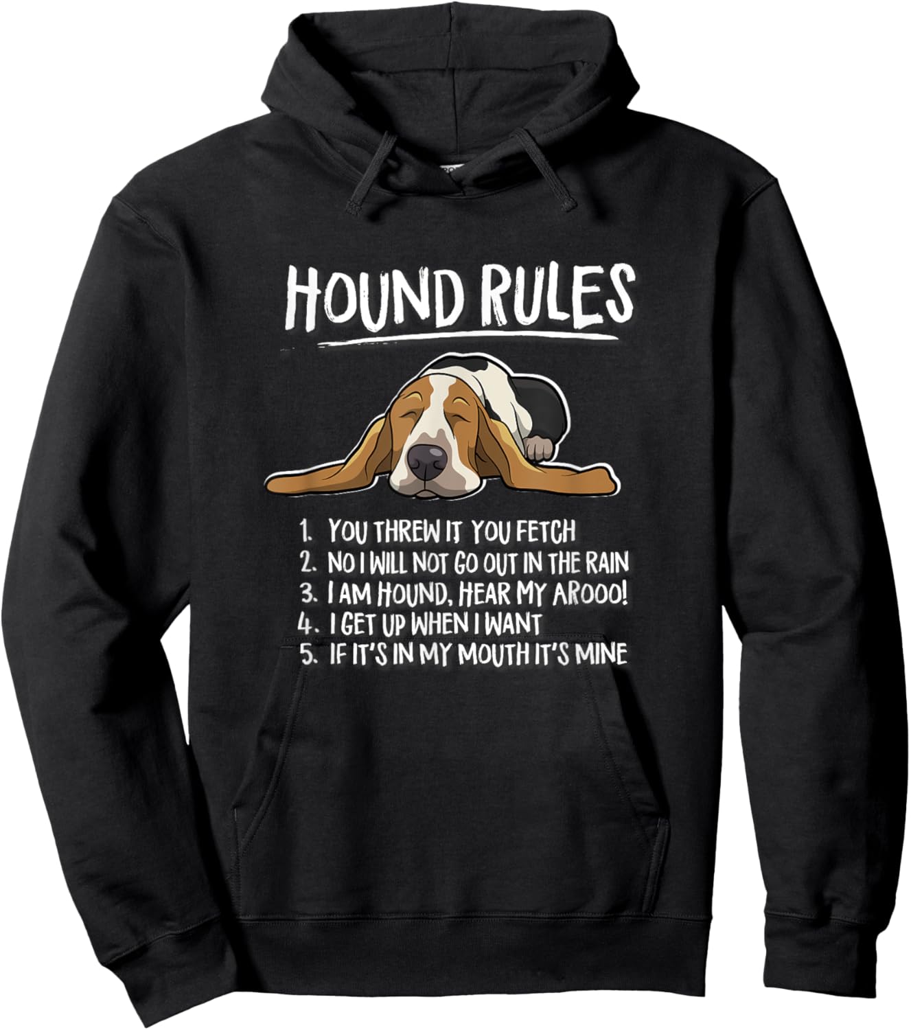 Cute Sleeping Nap Rules Basset Hound Lover Hoodie - Hoodie | Black
