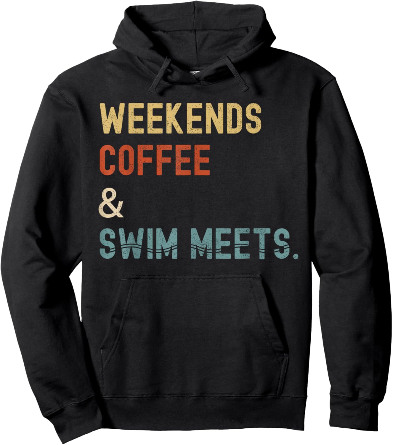 2 Weekends Coffee Swim Meets Shirt Swimmer Shirt M -Adults Women Black Small Cotton, Polyester Short Sleeve Hoodie - Hoodie | Black