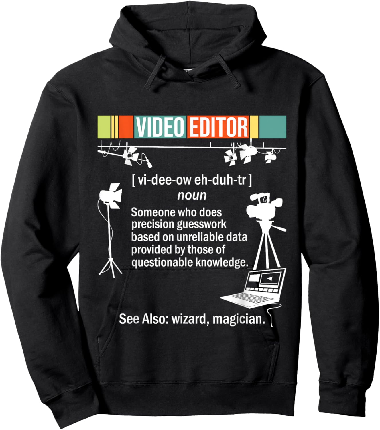 Video Editor - Videographer Filmmaking Editing Rendering Hoodie - Hoodie | Black