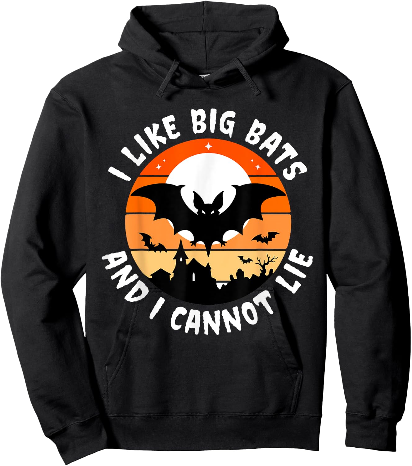 Like Big Bats & Cannot Lie Funny Halloween Vampire Cute Joke Hoodie - Hoodie | Black