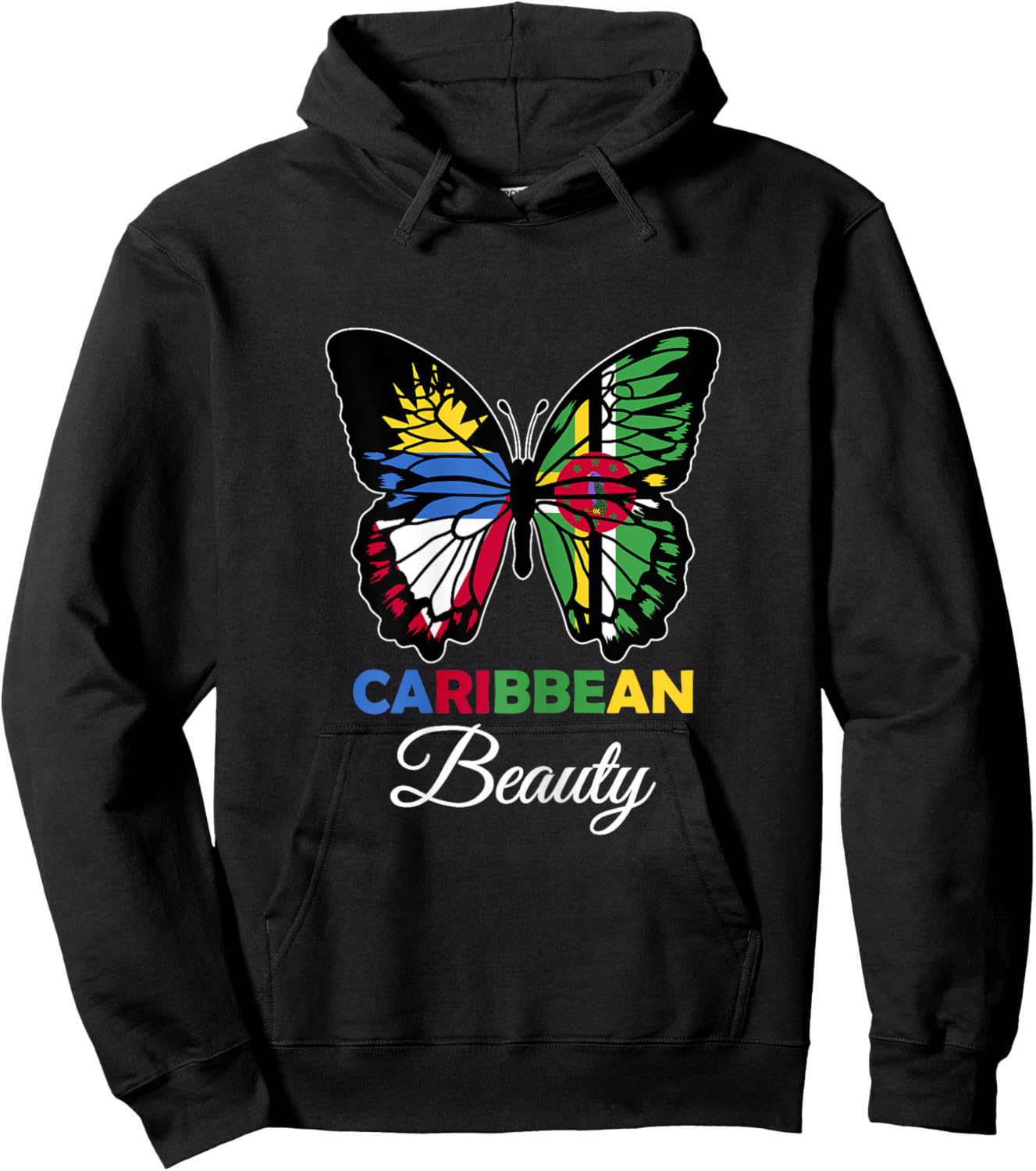 Antigua and Dominica Mix Half Antiguan Dominica Roots Hoodie - Hoodie | Black