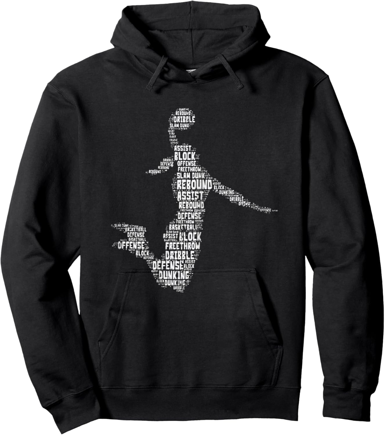 Basketball Girl Dunk Words Player Women Girls Kid Teen Youth Hoodie - Hoodie | Black