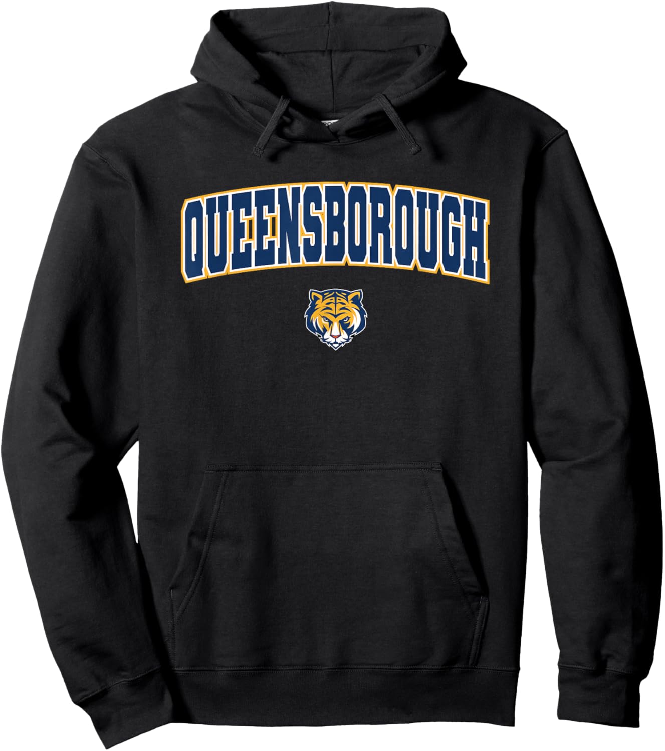 Queensborough Community College QCC Tigers Arch Logo Hoodie - Hoodie | Black