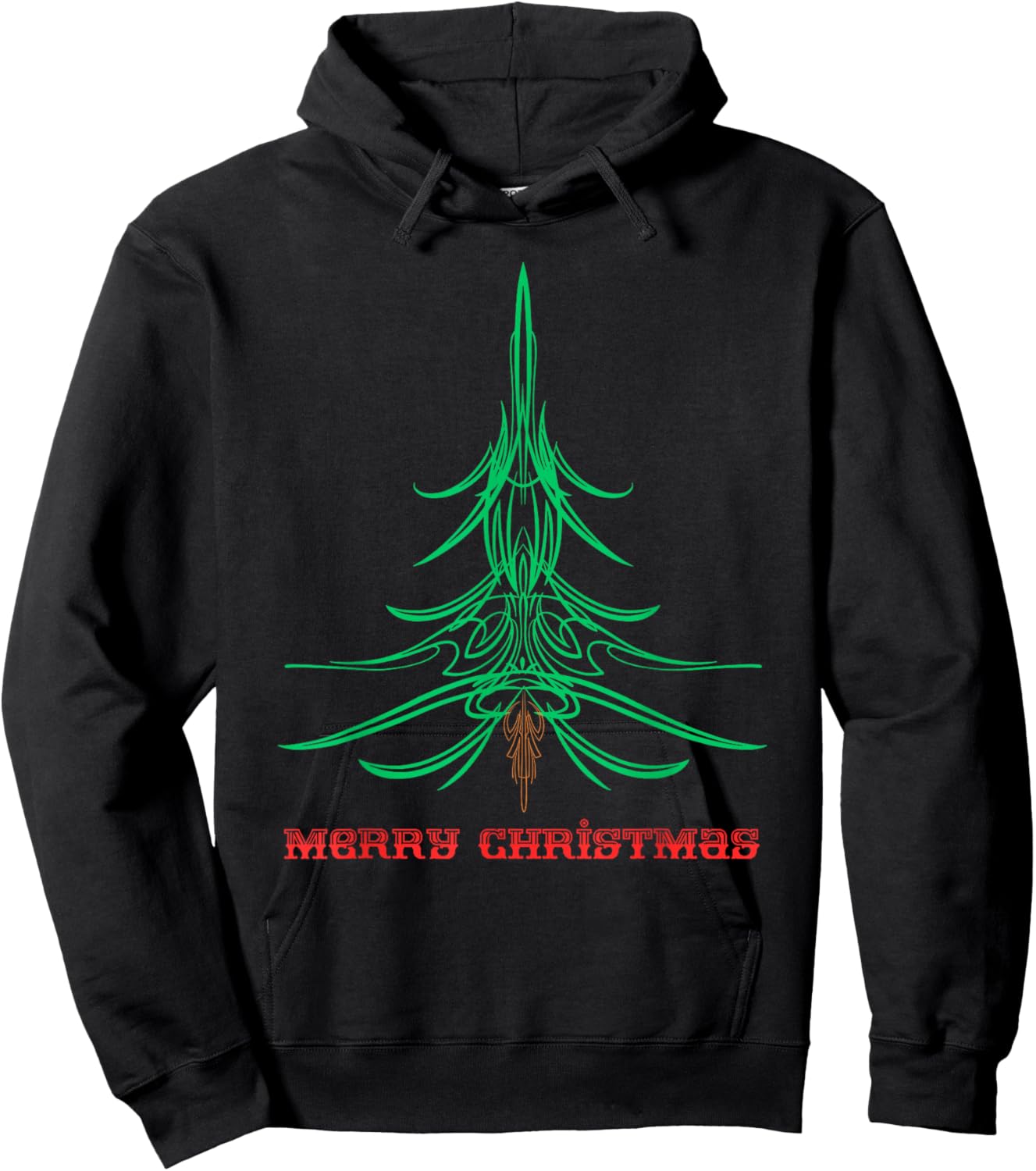 Christmas Pinstriping Hot Rod Style Hoodie - Hoodie | Black