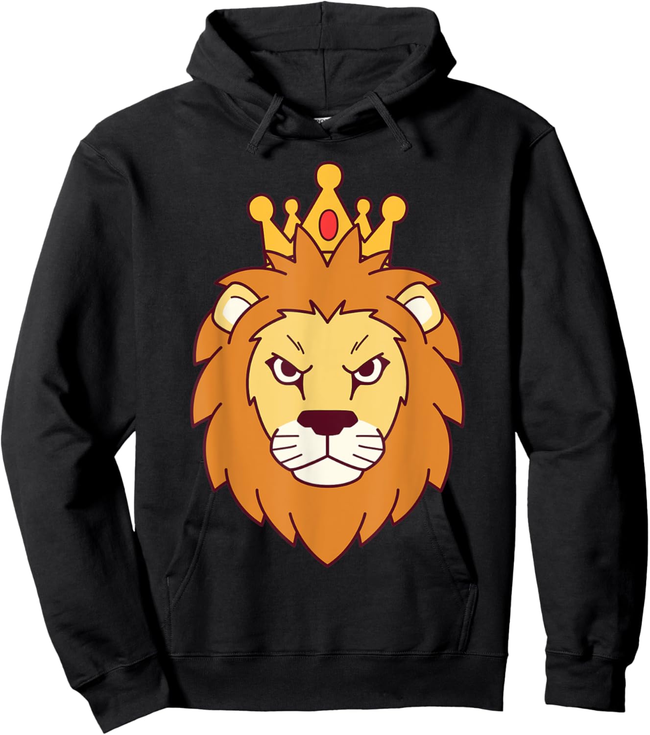 A Lion Head Graphic With Crown Lion King Hoodie - Hoodie | Black