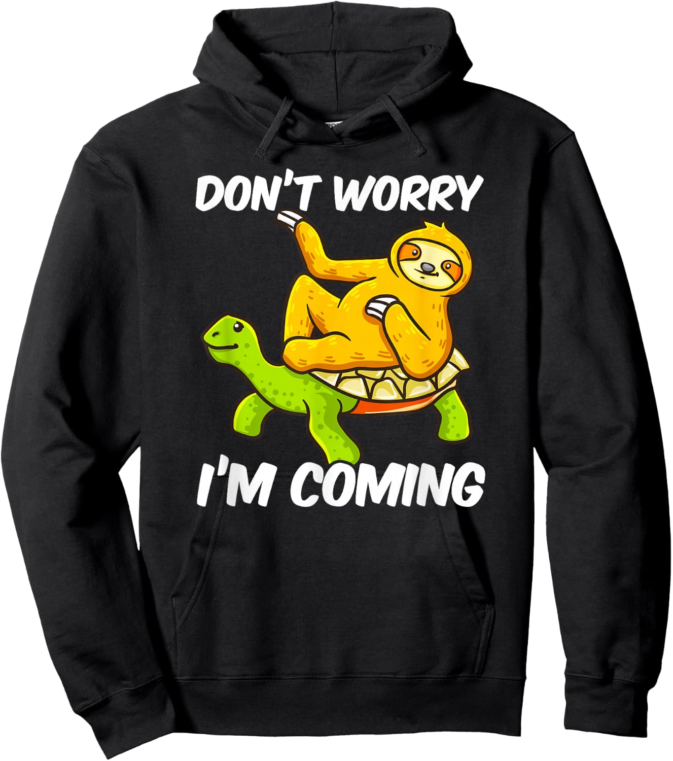 Sloth Riding Turtle Tortoise Men Sloth Lovers Hoodie - Hoodie | Black