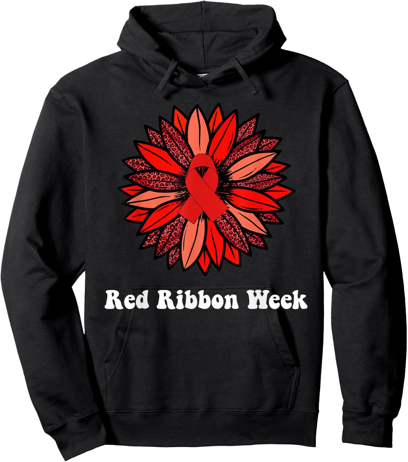 Red Ribbon Week Shirt Red Ribbon Sunflower Red Ribbon Week Hoodie - Hoodie | Black