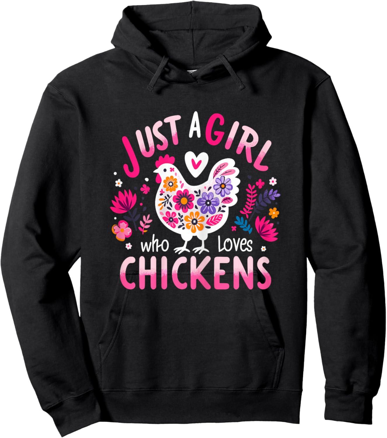 Just A Girl Who Loves Chickens Funny Chicken Hoodie - Hoodie | Black