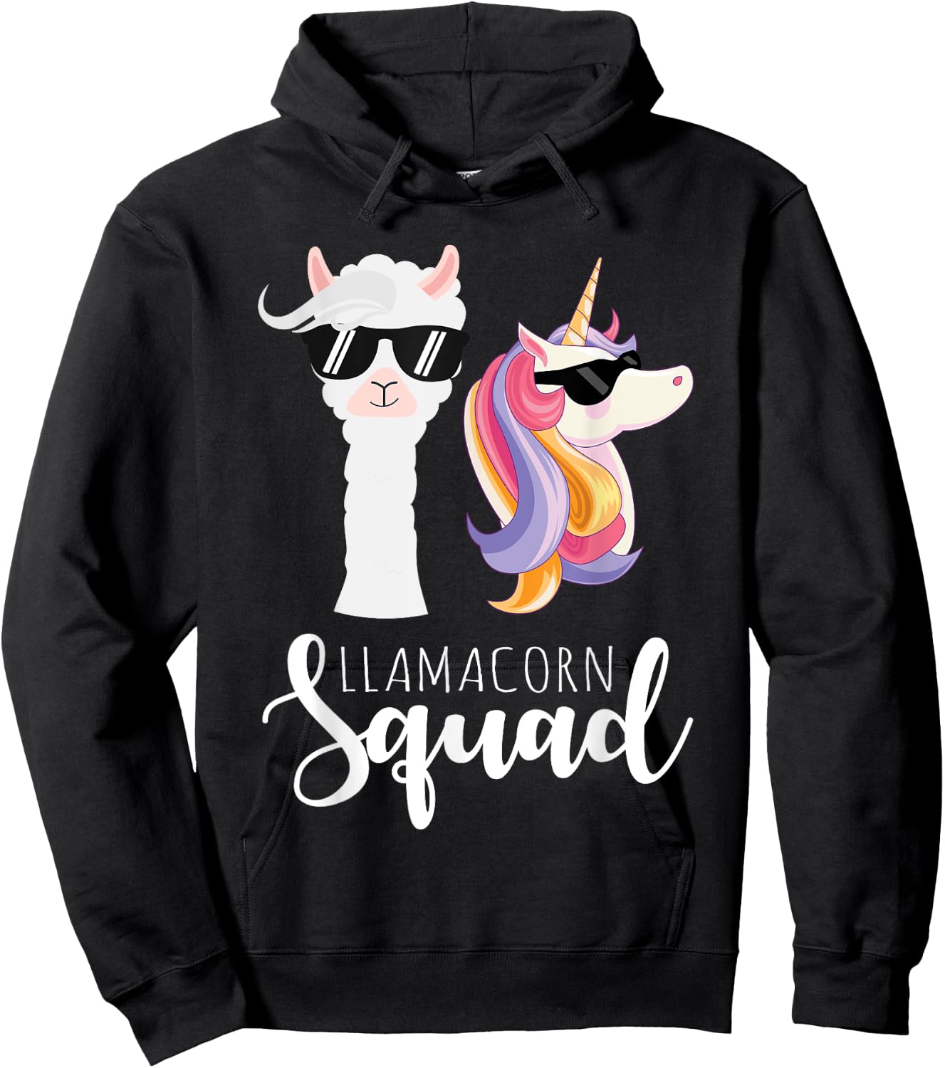 Llamacorn Squad Funny Unicorn Llama Squad Christmas Hoodie - Hoodie | Black