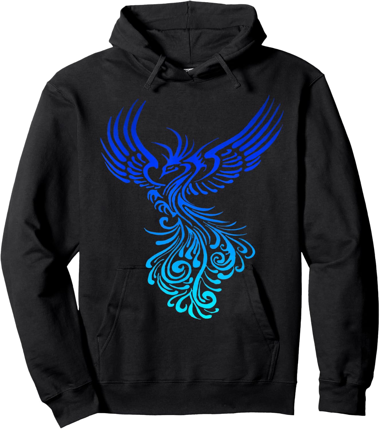 Artistic Phoenix Yellow Blue Aqua Blend Hoodie - Hoodie | Black