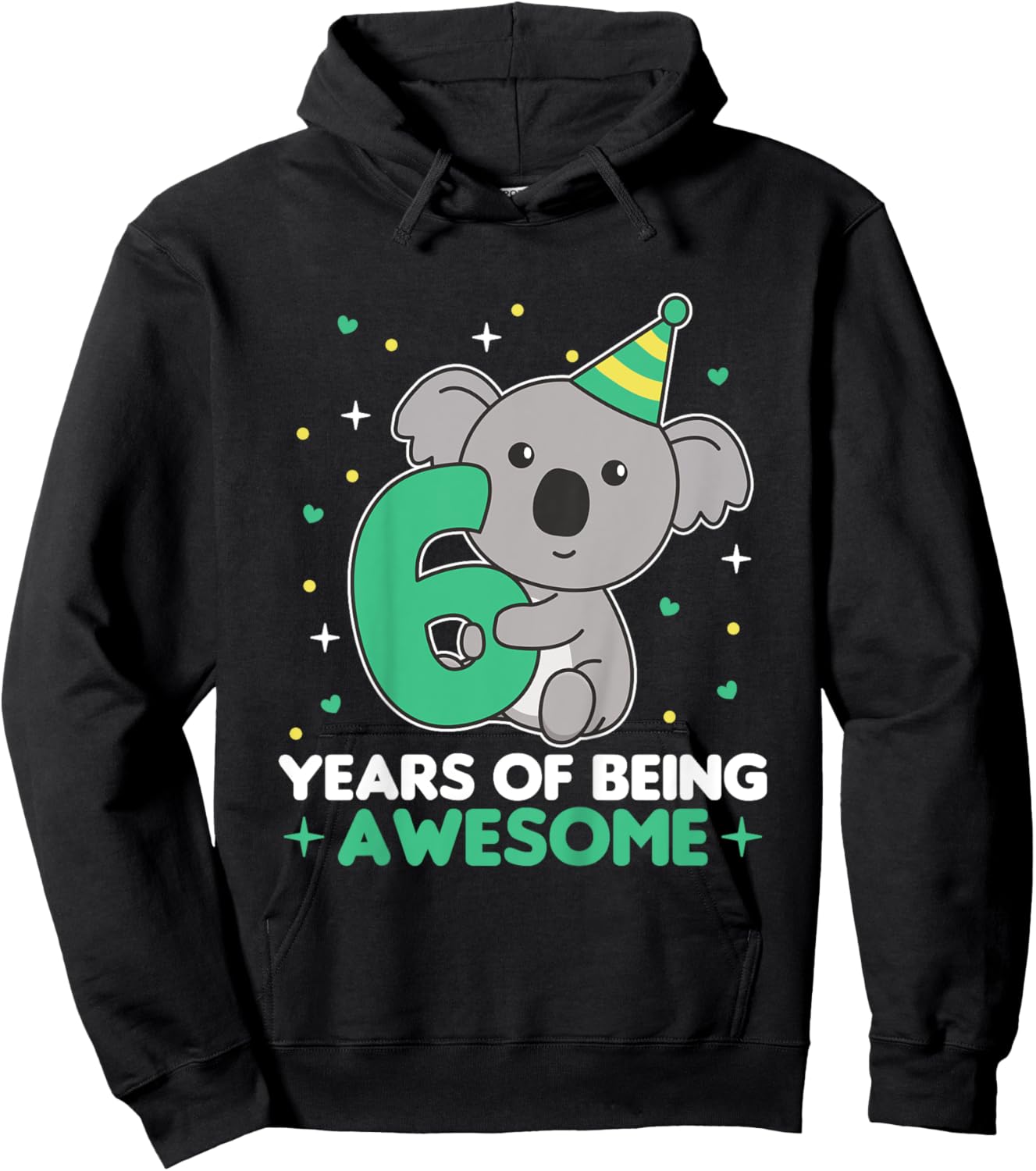 Kids Koala For 6th Birthday For Children Six Years Old Hoodie - Hoodie | Black