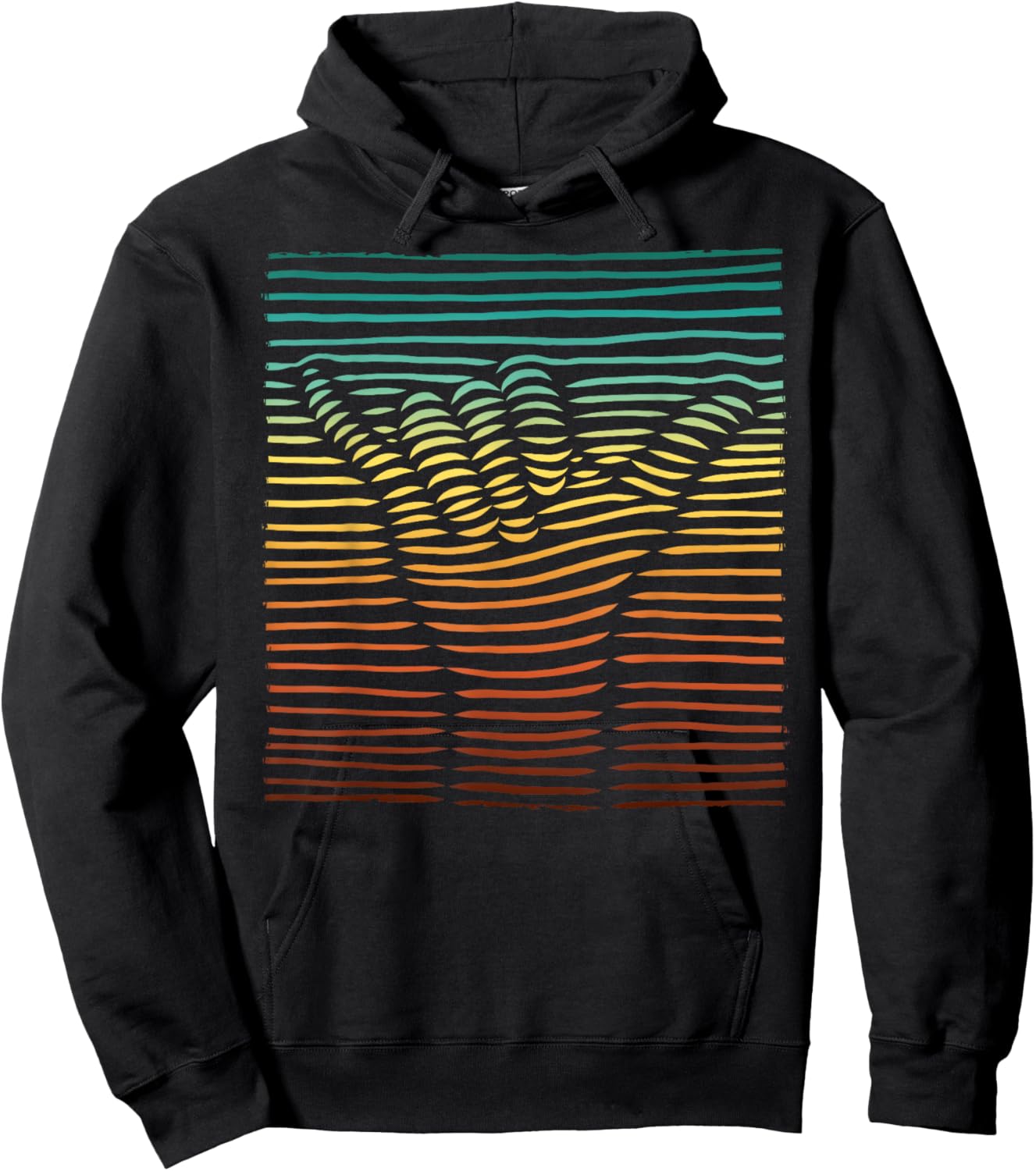 Shaka Sign Sunset Hand Lines Loose Aloha Hawaiian Greeting Hoodie - Hoodie | Black