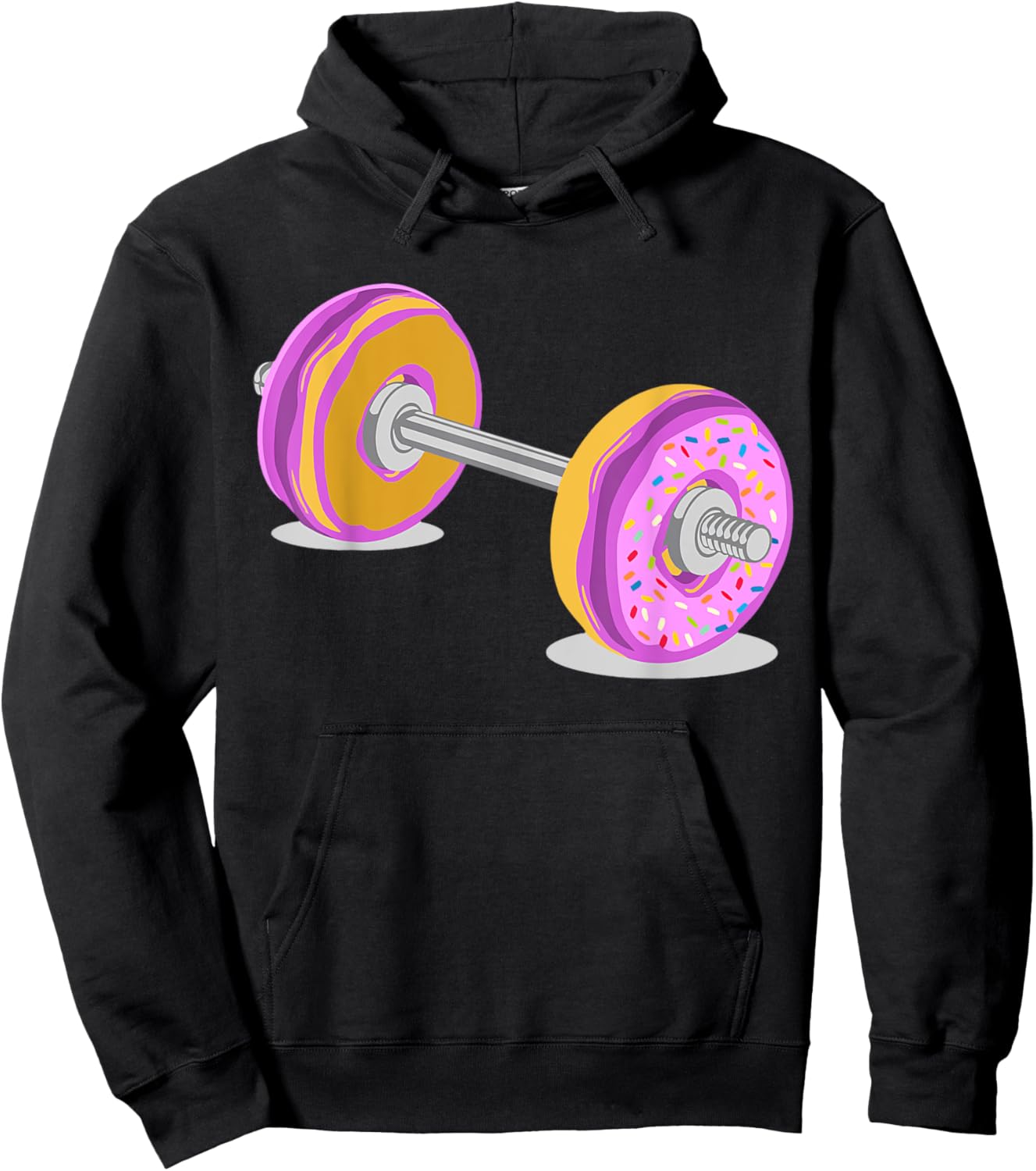 Donuts Weightlifting Funny Gym Workout Hoodie - Hoodie | Black