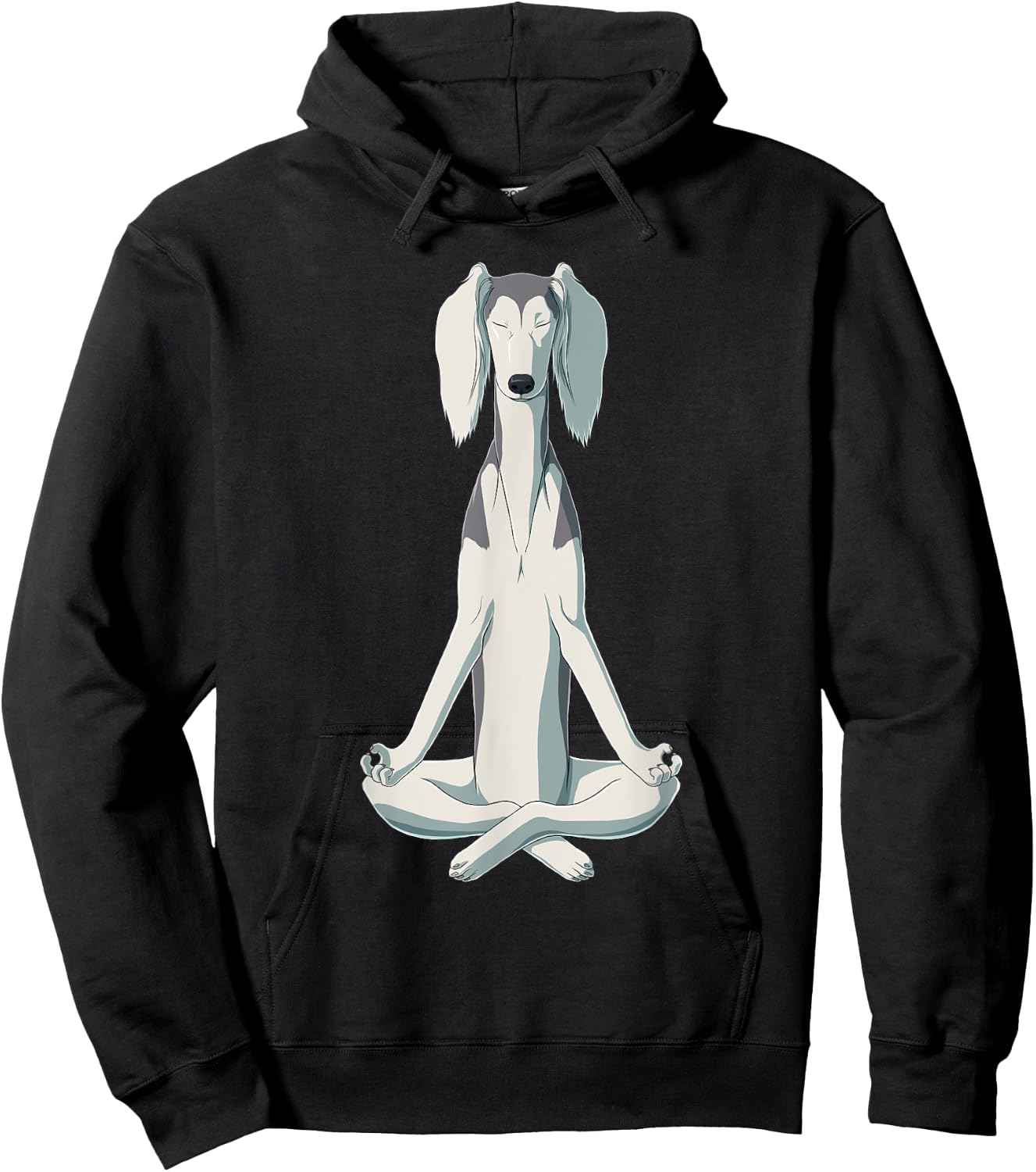Funny Yoga Dog Saluki Women Girls Kids Hoodie - Hoodie | Black