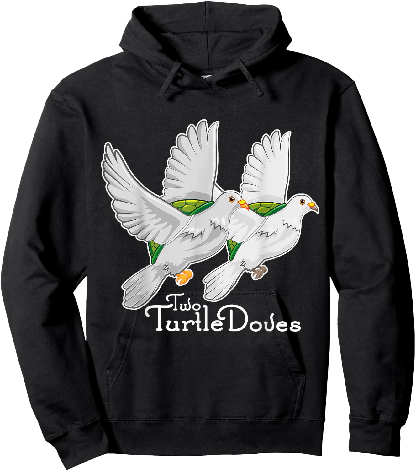 Two Turtle Doves 12 Days Christmas Song Funny Gift T Shirt Hoodie - Hoodie | Black