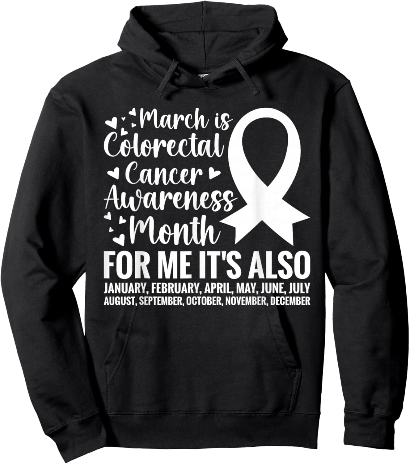 Colorectal Cancer Awareness Month Colon Cancer Survivor Hoodie - Hoodie | Black