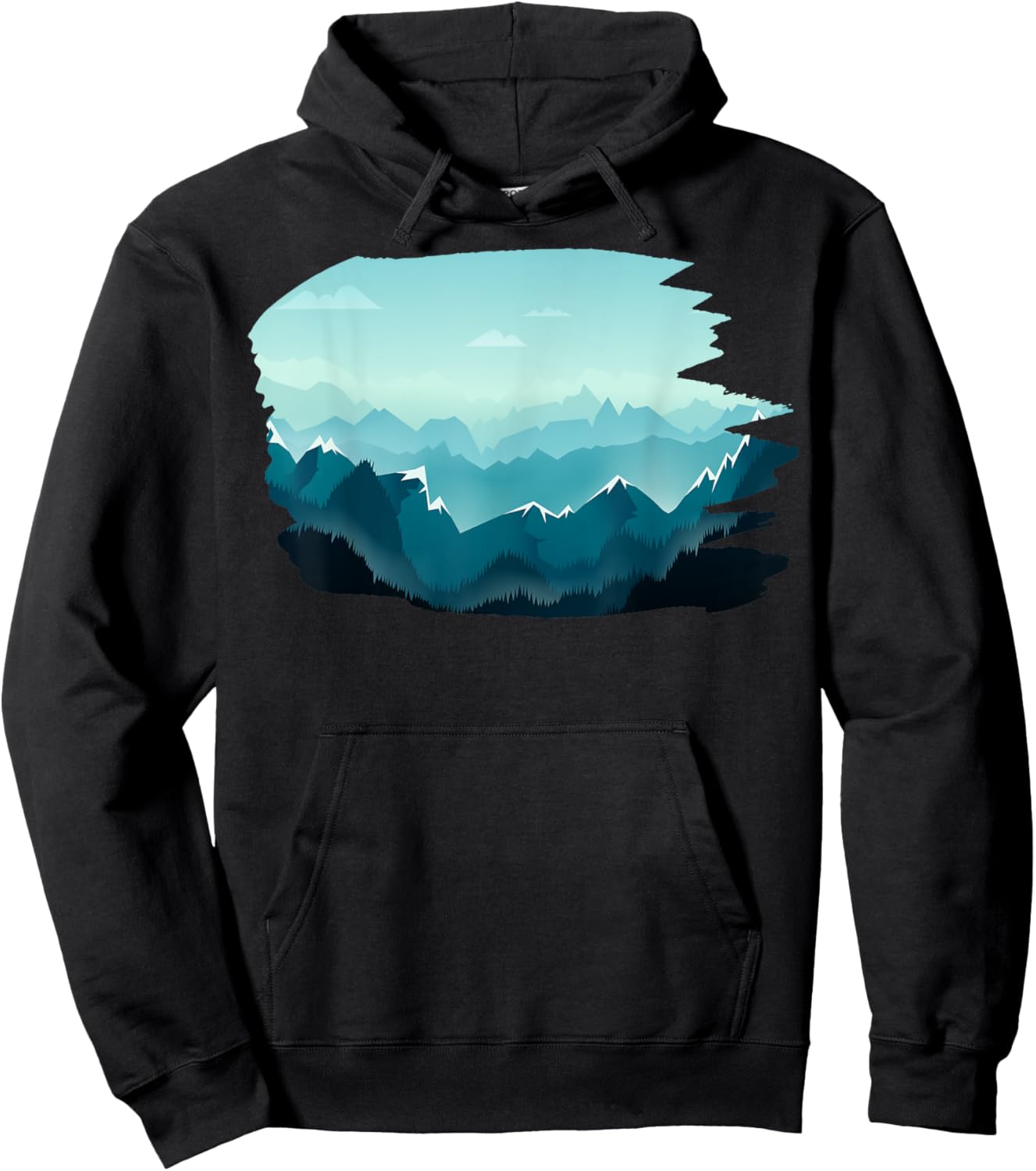 Timeless Mountain, Nature Trees and Forest Hoodie - Hoodie | Black