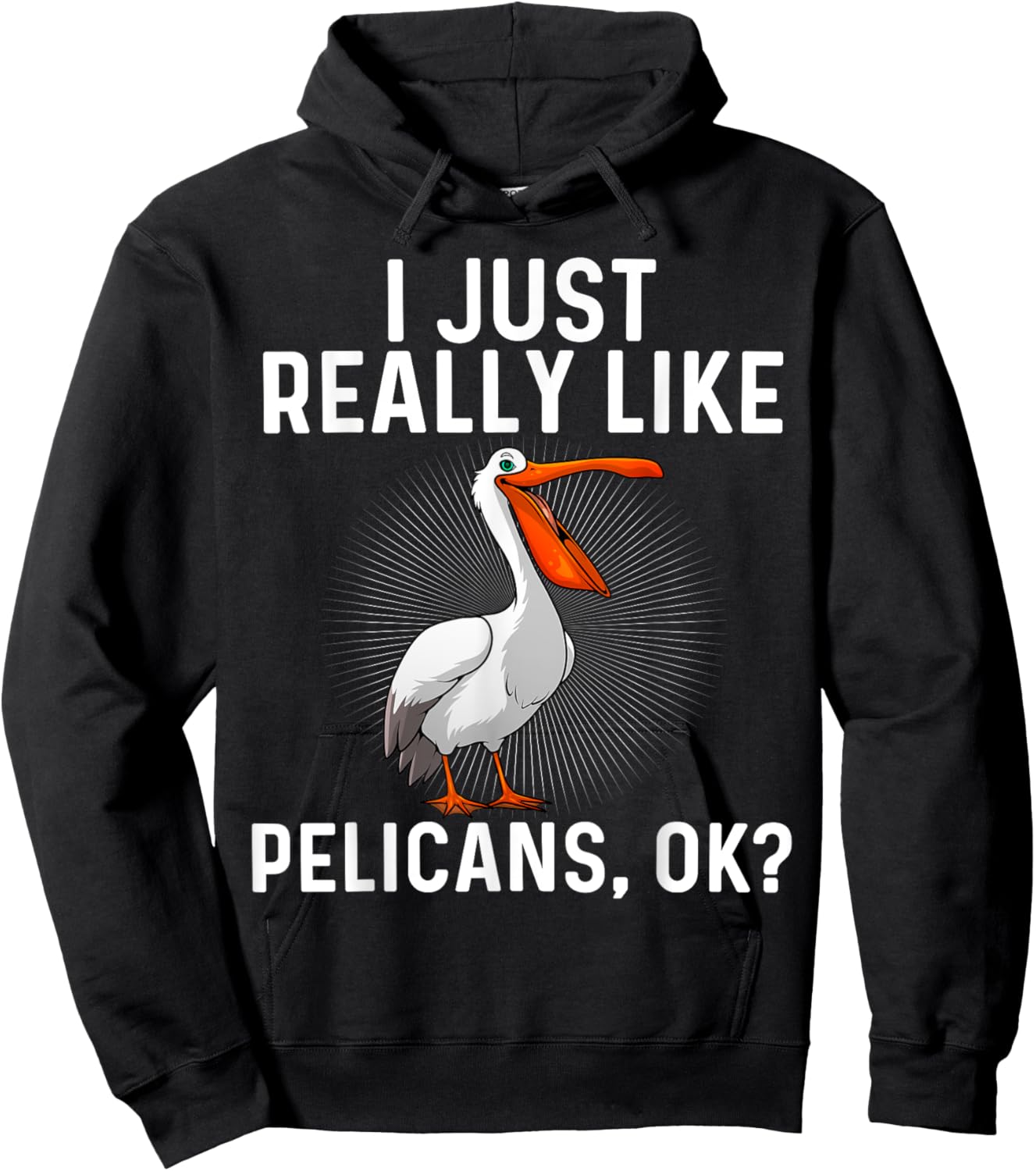 Funny Pelican Art Women Ornithology Pelican Lover Hoodie - Hoodie | Black