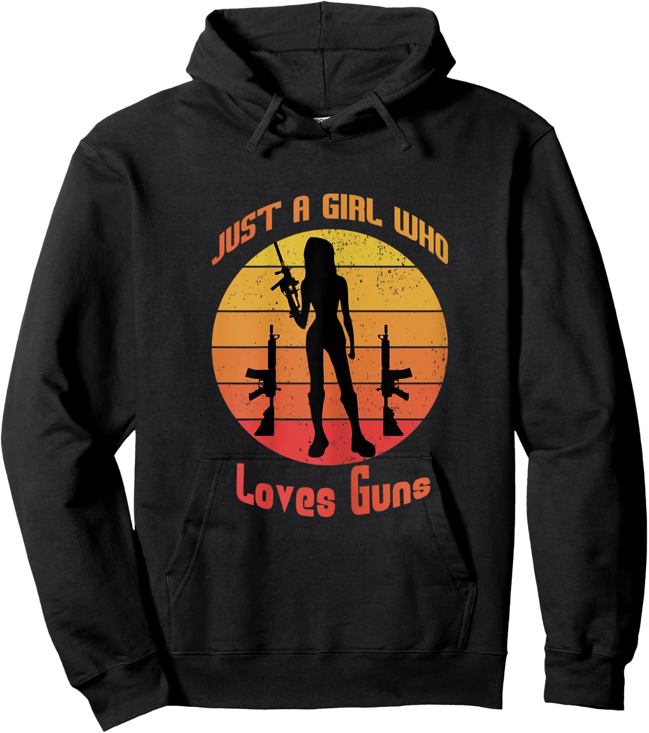 Just a girl who loves Guns vintage style Hoodie - Hoodie | Black