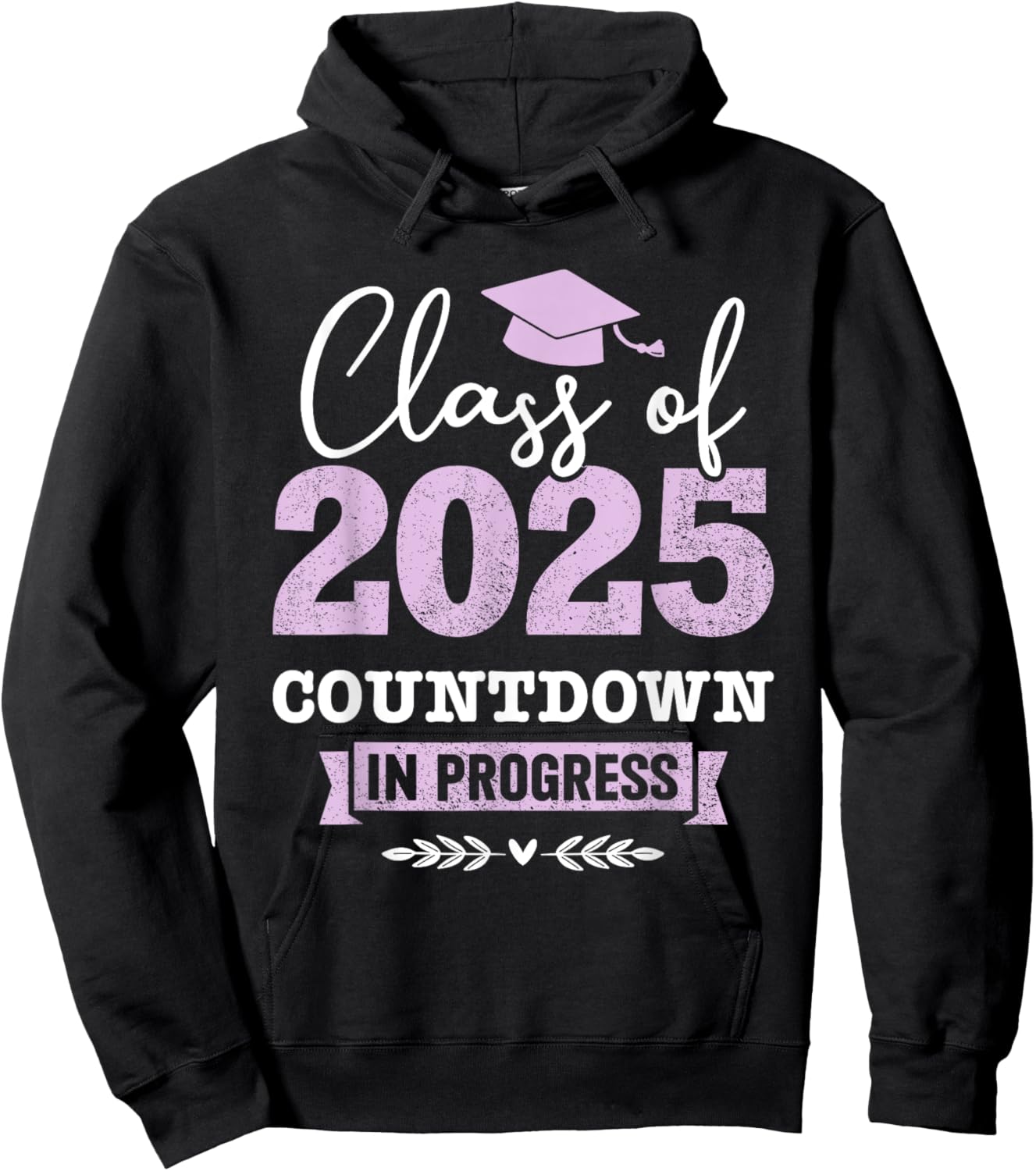 Class of 2025 countdown in progress senior graduation Hoodie - Hoodie | Black