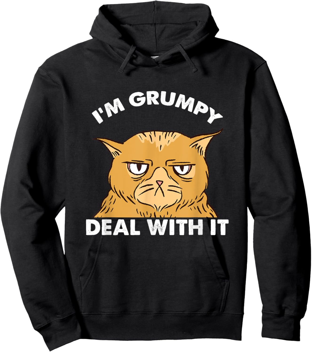 Cat I'm Grumpy Deal With It Men Women Hoodie - Hoodie | Black
