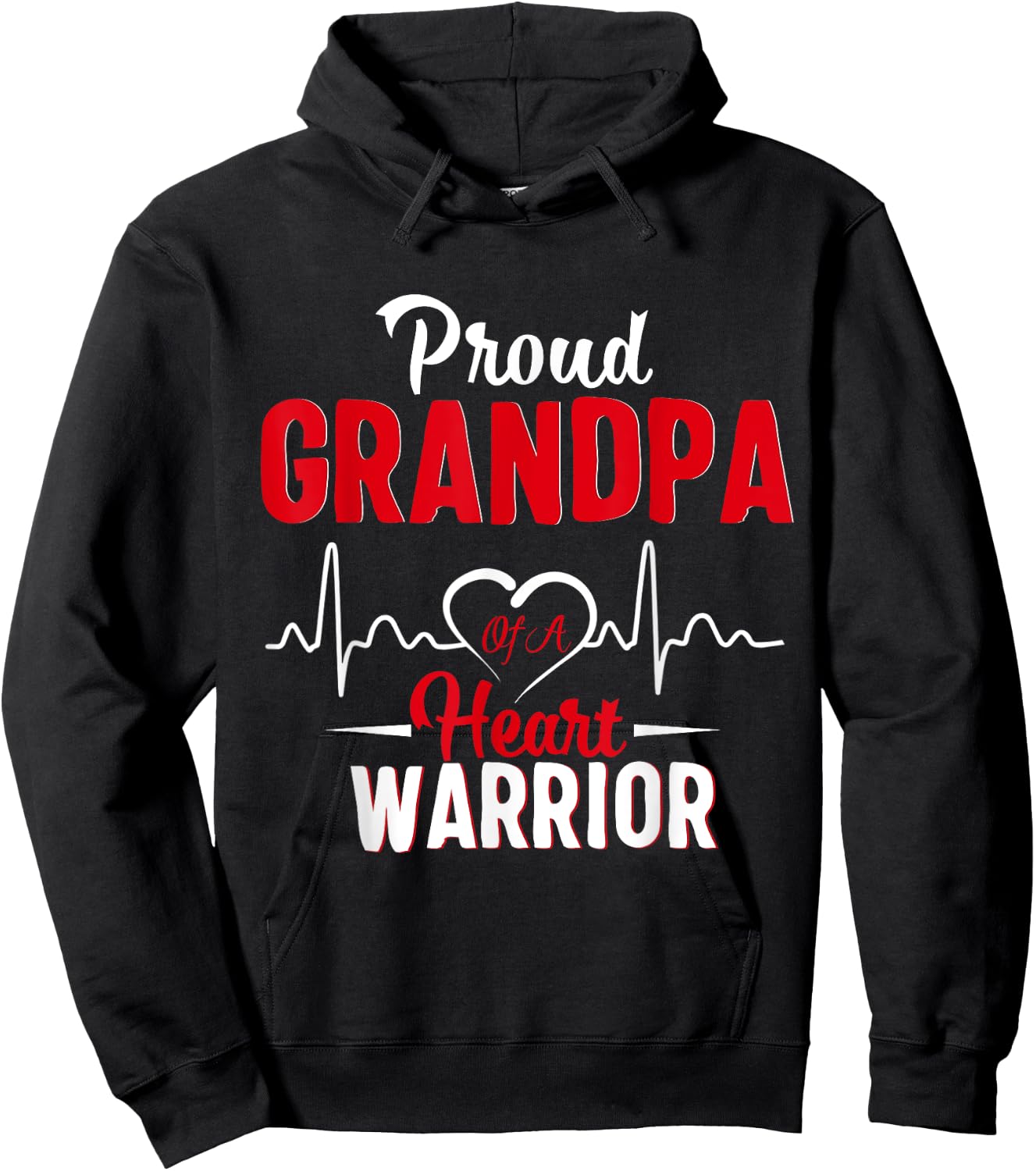 Proud Grandpa of a Heart Warrior CHD Awareness shirt gift Hoodie - Hoodie | Black