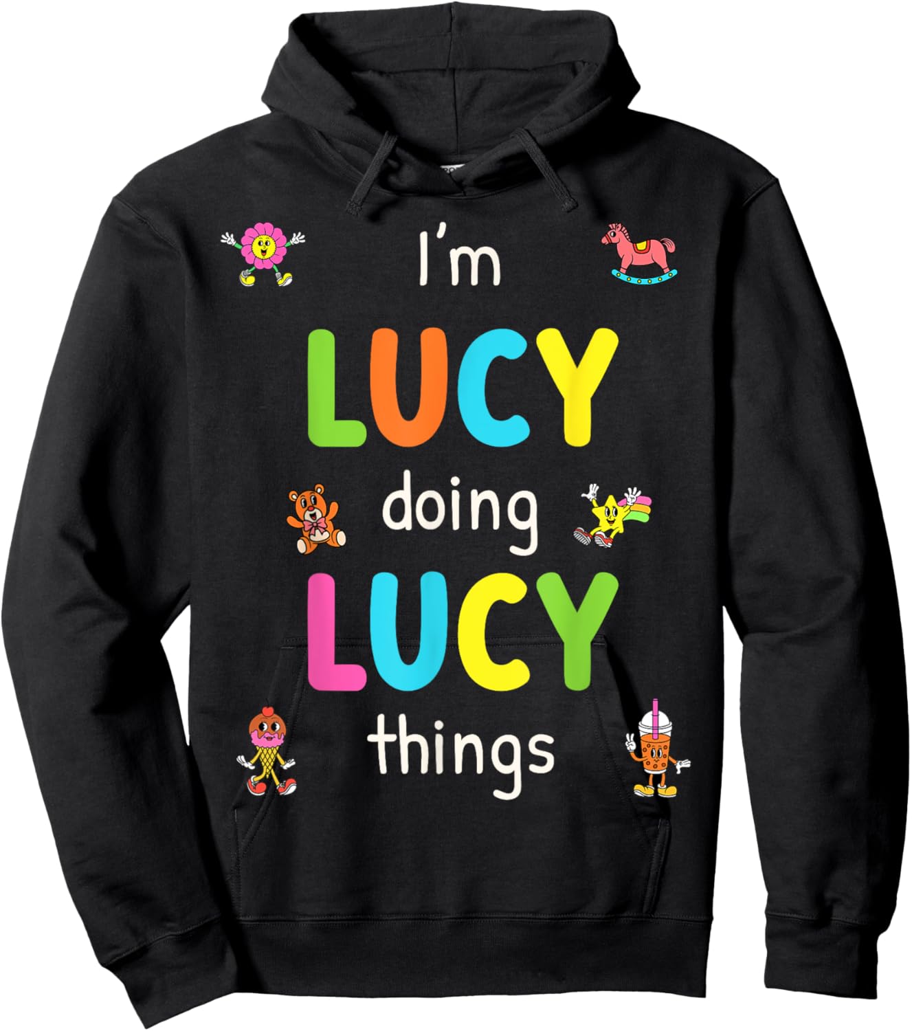 I'm Lucy Doing Lucy Things Cute Design For Kids Name Hoodie - Hoodie | Black