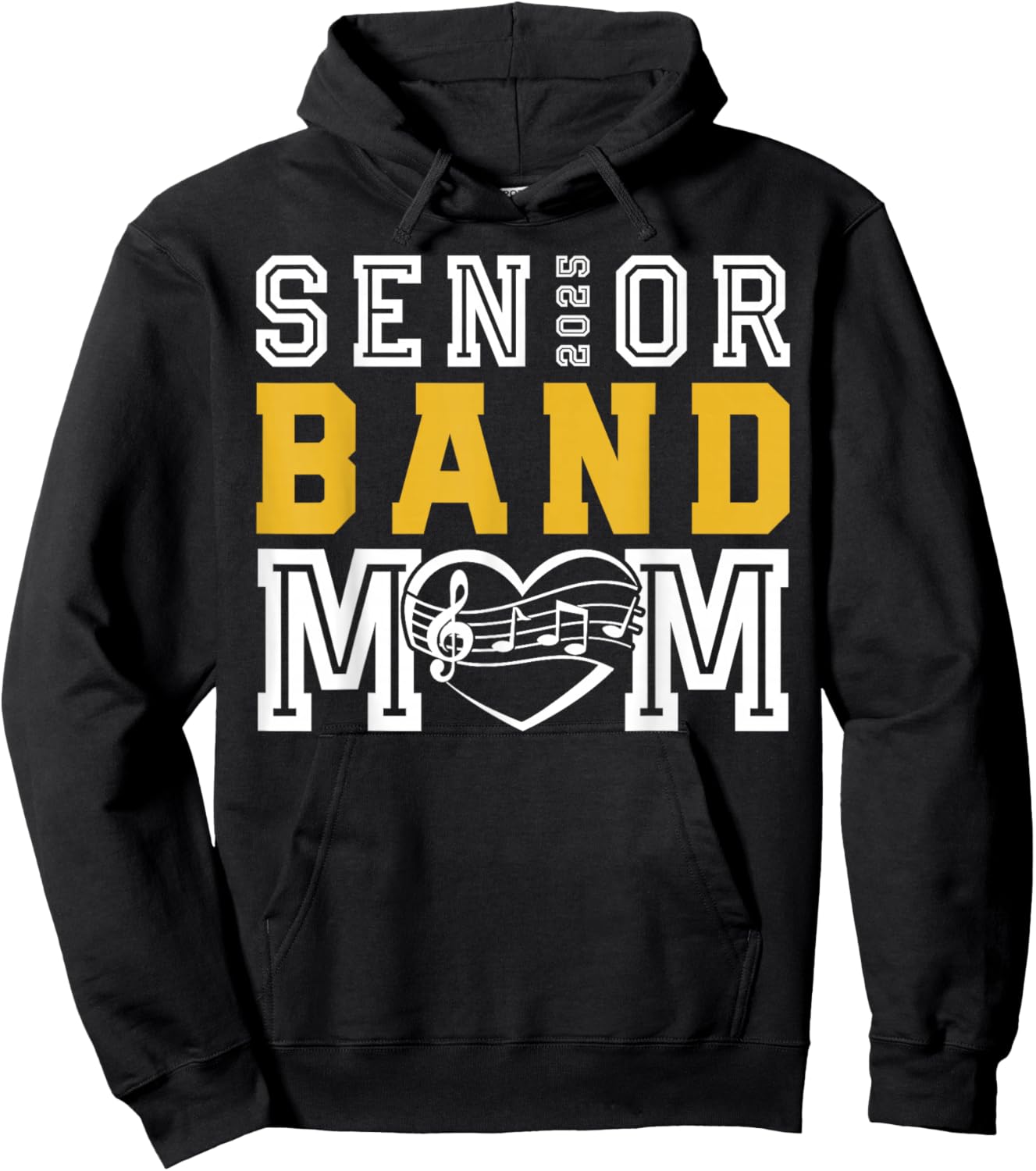 Senior Band Mom Class of 2025 Marching Band Parent Hoodie - Hoodie | Black