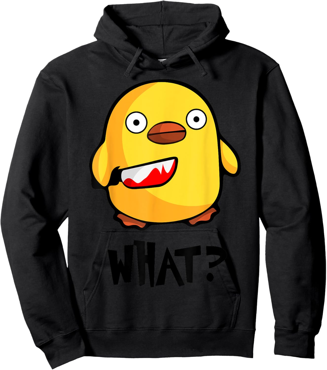 Chicken What? Funny Cute baby chick with knife Hoodie - Hoodie | Black