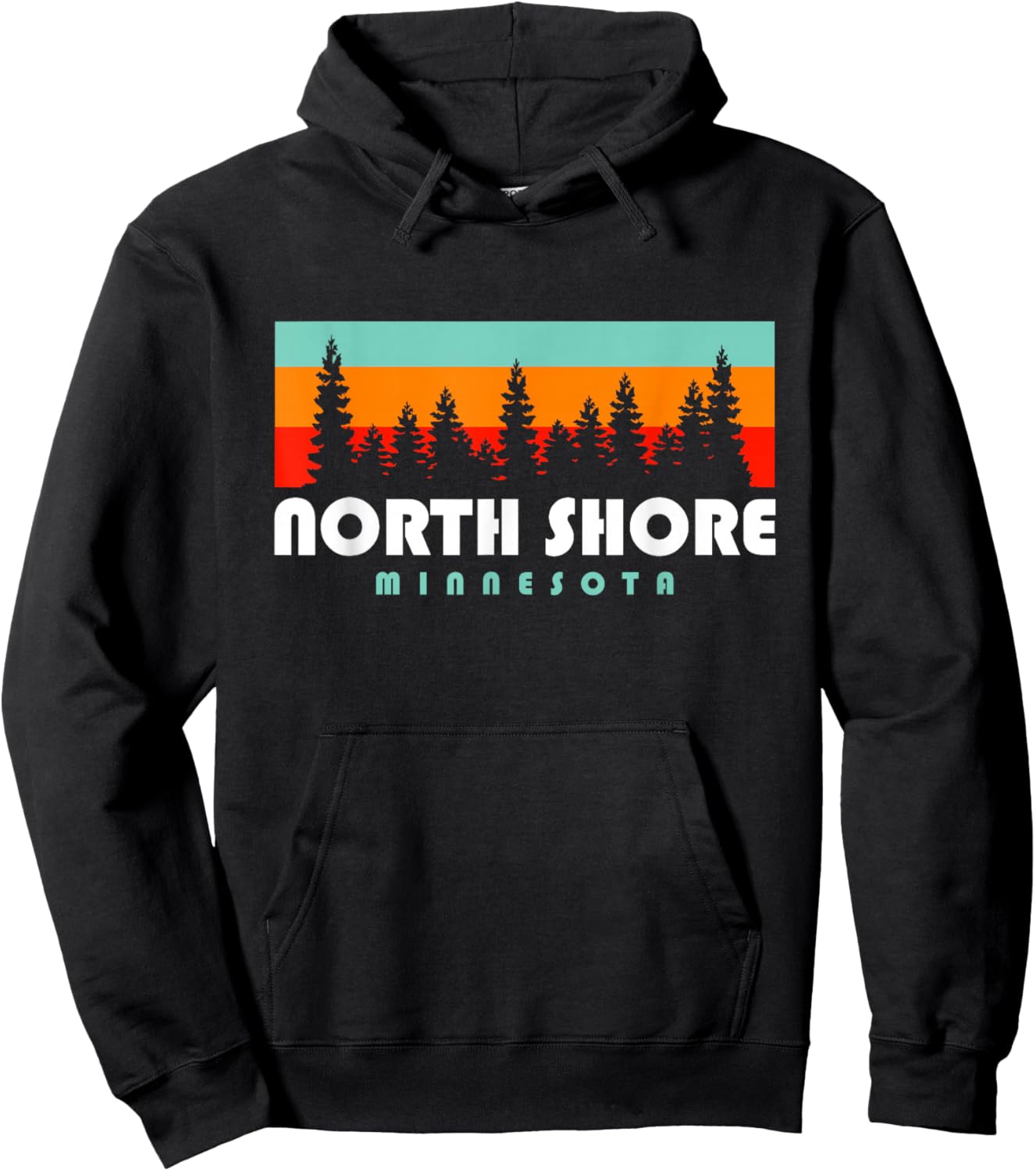 North Shore Minnesota Lake Superior Duluth MN Hoodie - Hoodie | Black