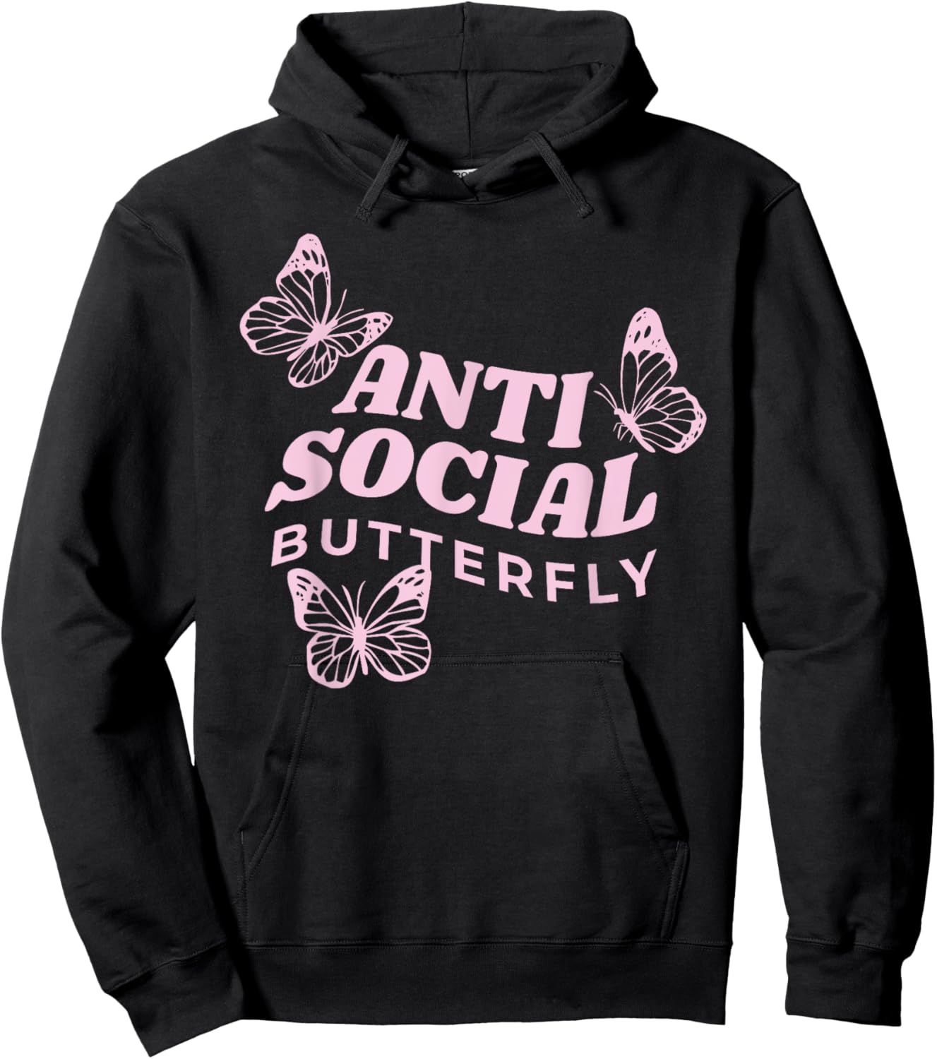 Antisocial Butterfly Anti Social Hater Anxiety Introvert Hoodie - Hoodie | Black