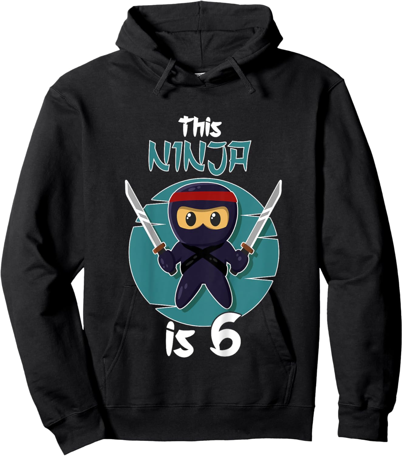 This Ninja Is 6 Birthday Boy Girl Ninja 6th Birthday Hoodie - Hoodie | Black