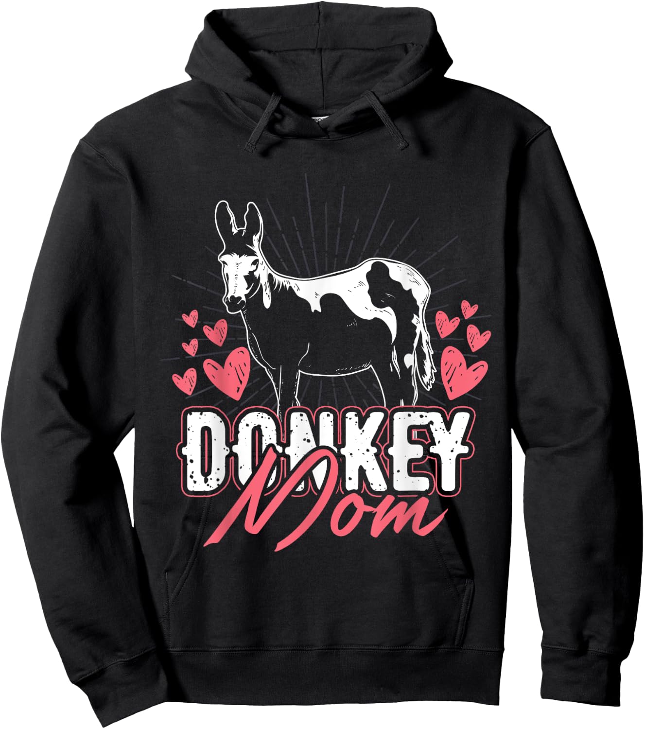 Mothers Day Farm Animal Mom Parent Women Girls Gift Donkey Hoodie - Hoodie | Black