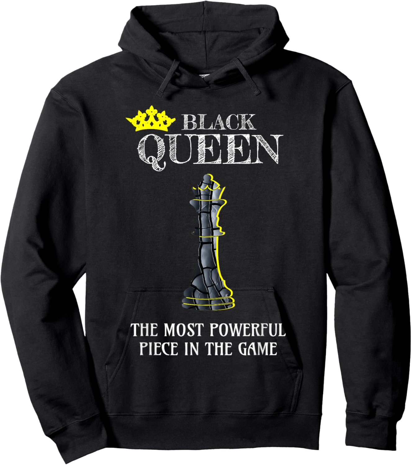 Black Queen The Most Powerful Piece In The Game Chess Lover Hoodie - Hoodie | Black