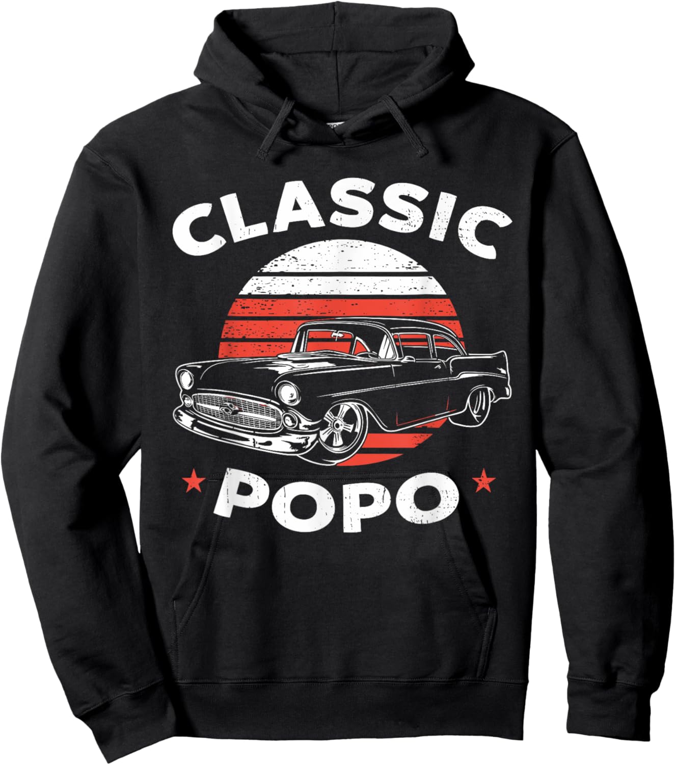 Popo Vintage Retro Classic Funny Car Lover Enthusiast Hoodie - Hoodie | Black