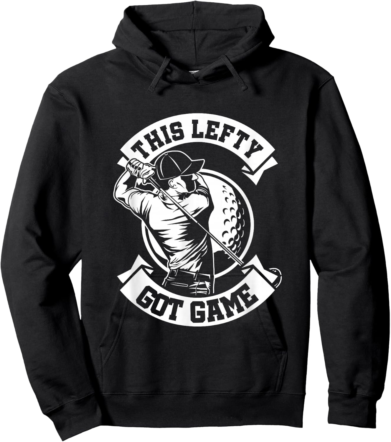 Lefty Lefty Left-Hander Golf Left Handed Golfing Hoodie - Hoodie | Black
