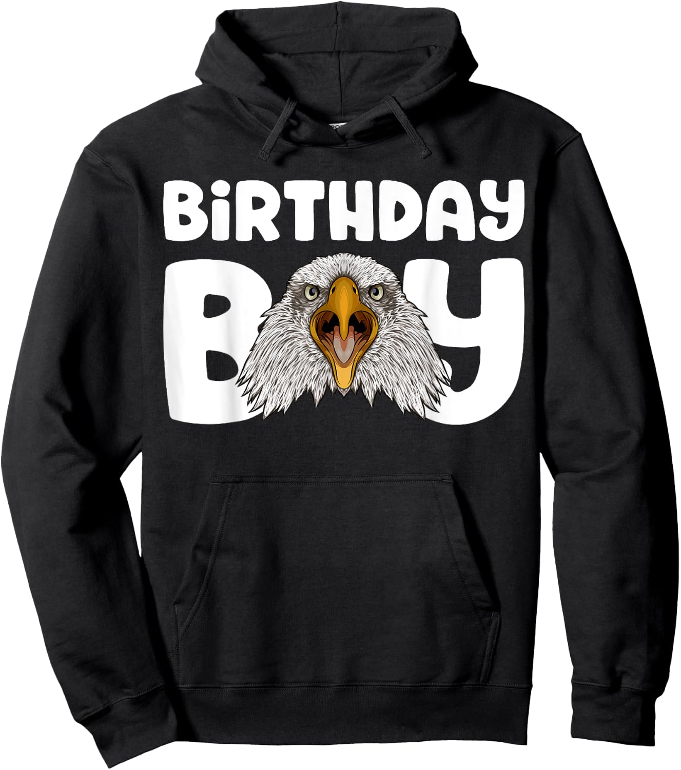 Eagle Birthday Boy Party Bird Kids Boys Bald Eagle Birthday Hoodie - Hoodie | Black
