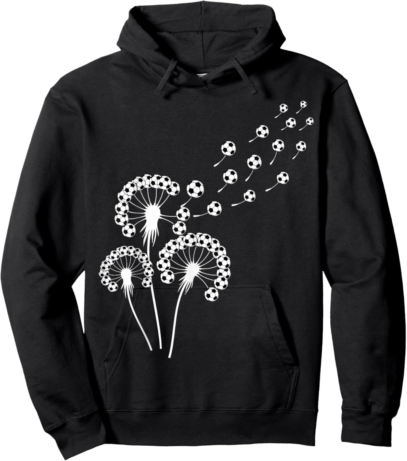 Dandelion Soccer Ball Stuff for Soccer Player | Girls Soccer Hoodie - Hoodie | Black