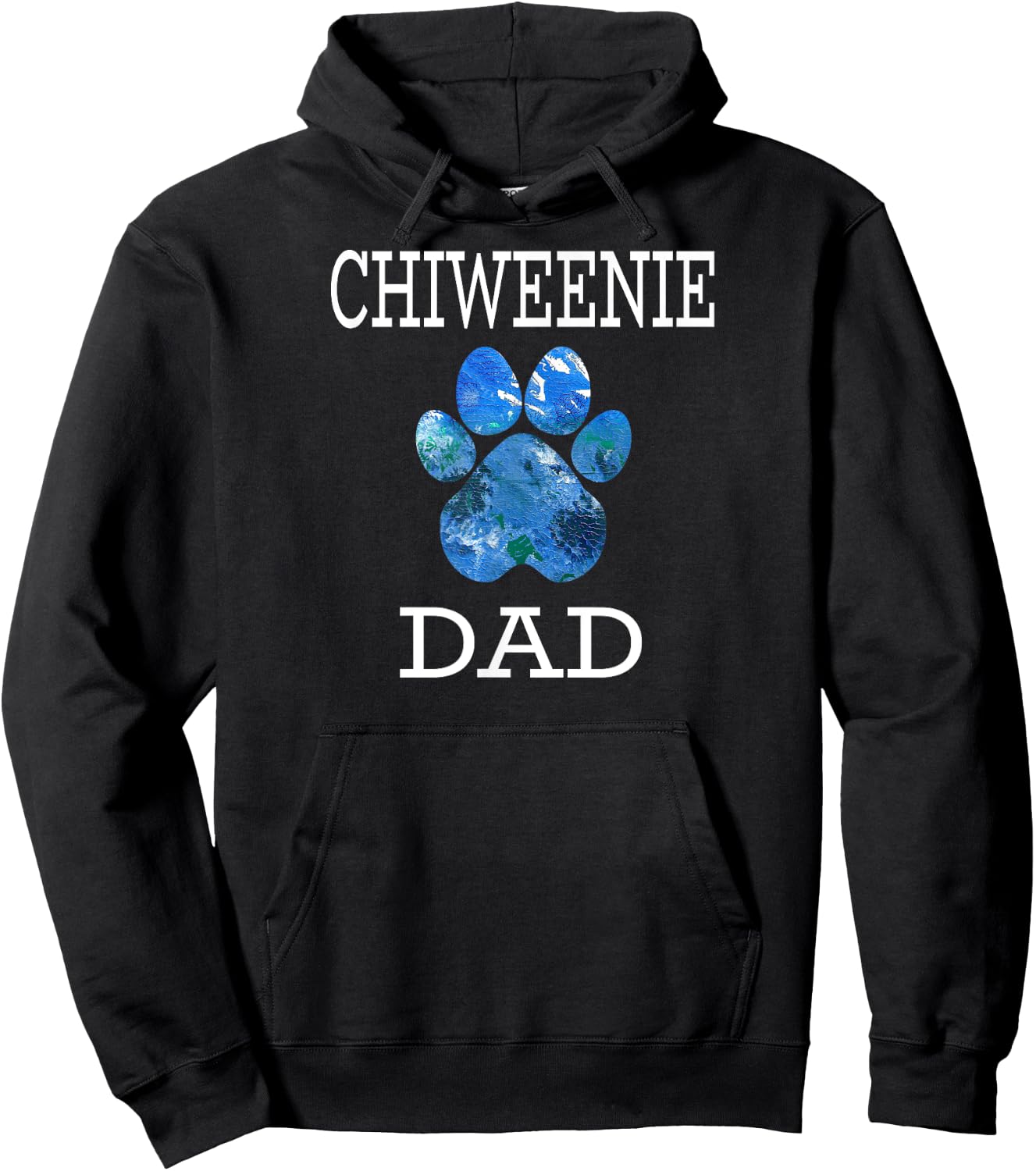 Chiweenie Dad Dog Shirt | Paw Print Hoodie - Hoodie | Black