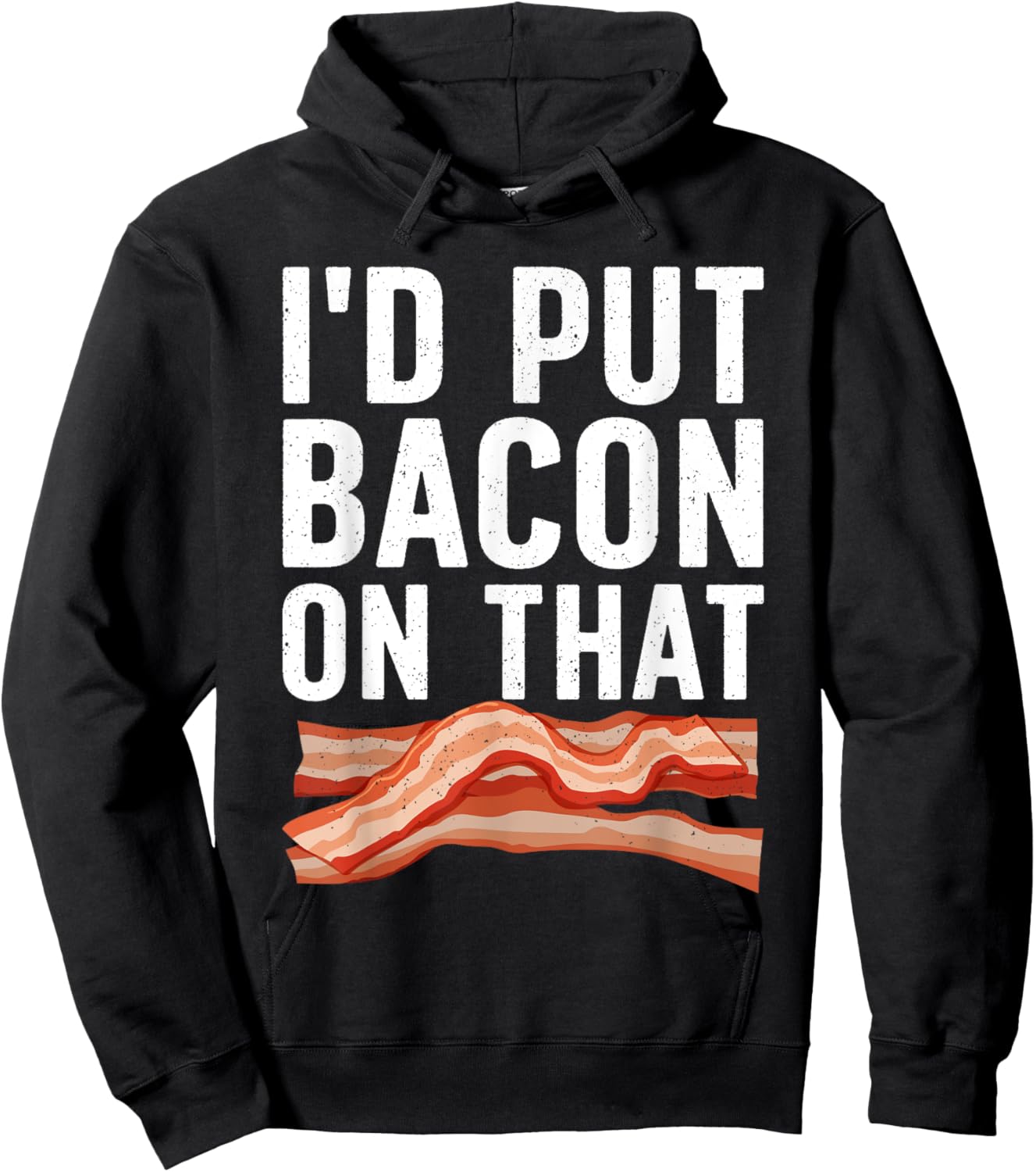 Cute Bacon Design Women Kids Cured Pork Bacon Lover Hoodie - Hoodie | Black