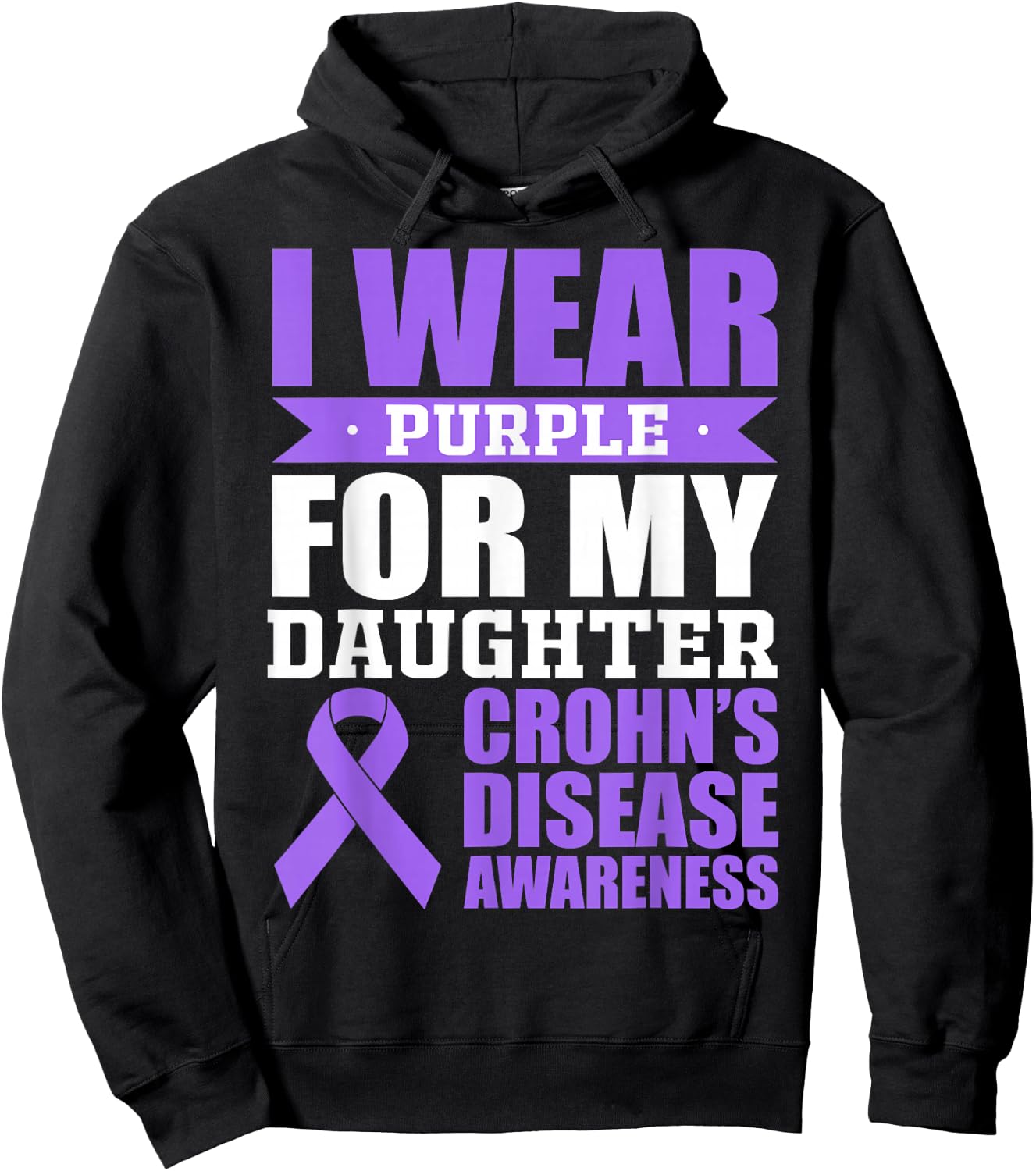 I Wear Purple For Daughter Crohn's Disease Awareness Hoodie - Hoodie | Black