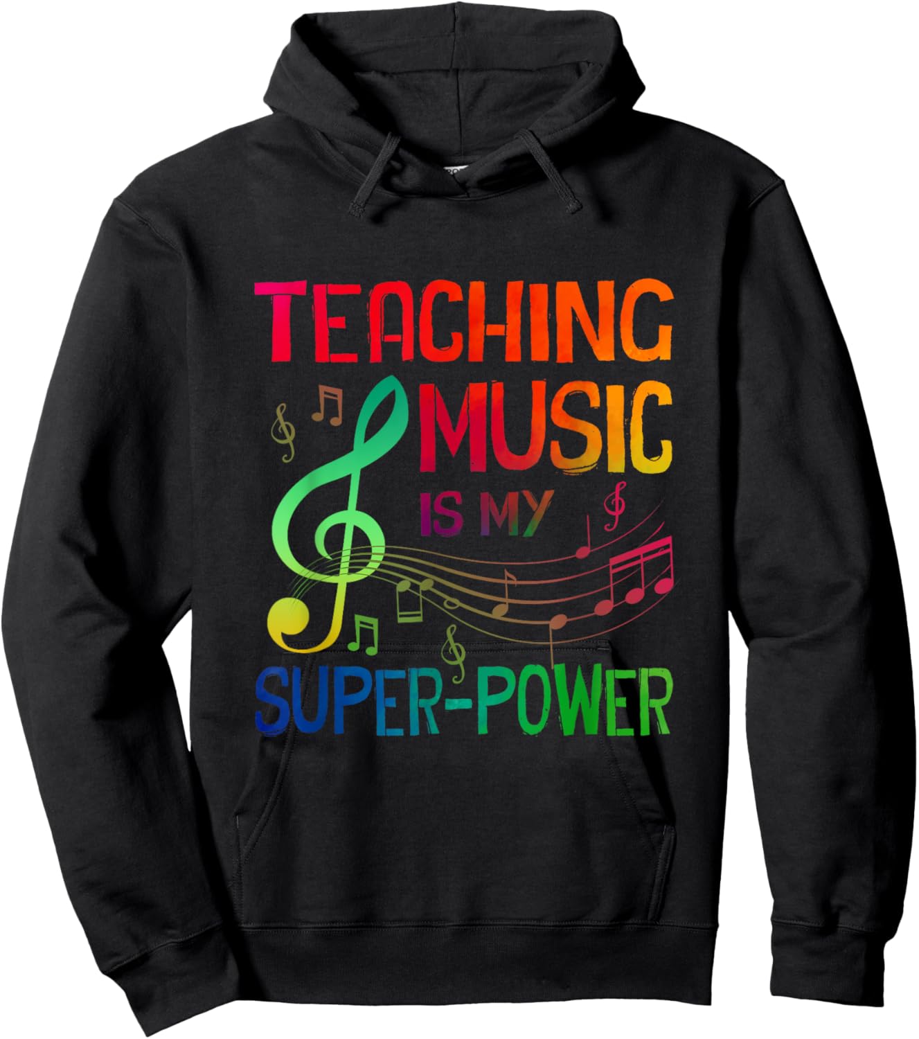 Teaching Music Is My Superpower Back To School Music Teacher Women Hoodie - Hoodie | Black