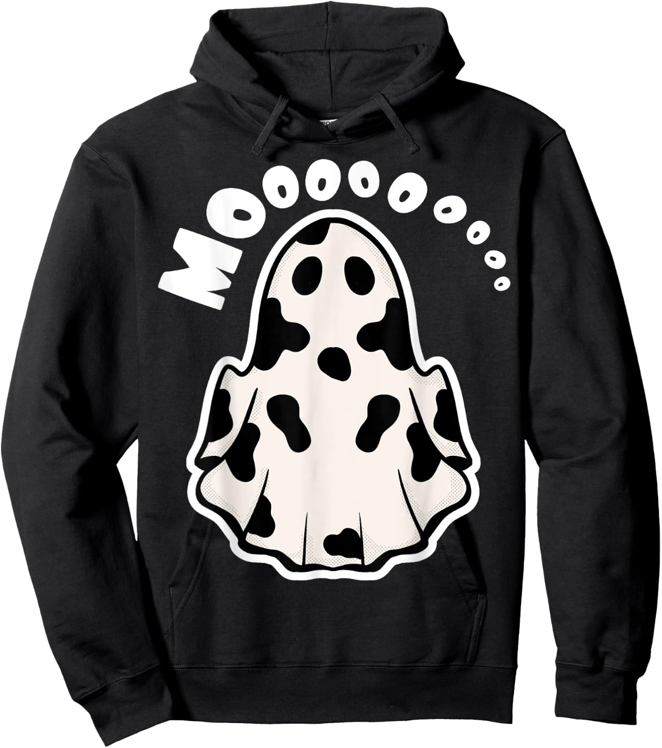 Ghost Cow Moo Boo - Funny Cow Ghost Hoodie - Hoodie | Black