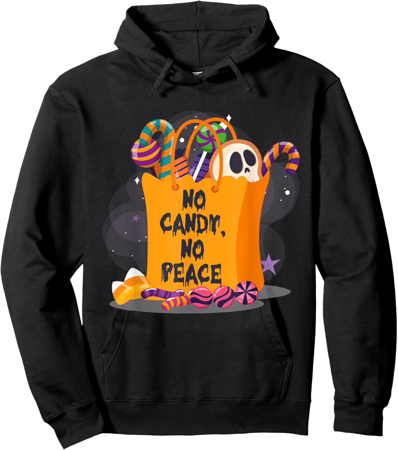 Halloween Costume NO CANDY NO PEACE Halloween Party Hoodie - Hoodie | Black