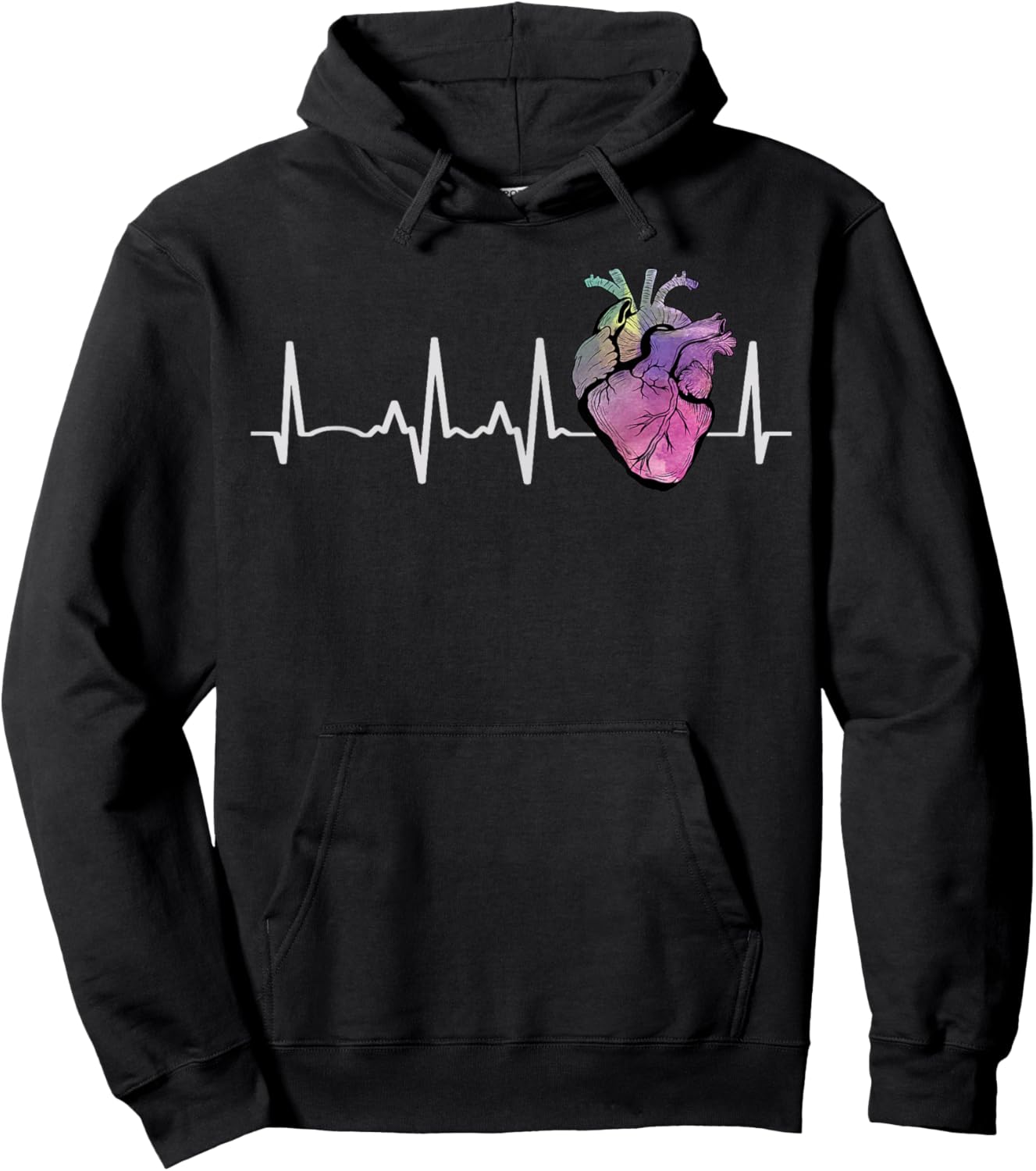 Heartbeat From Human Real Heart Medical Anatomical Graphic Hoodie - Hoodie | Black