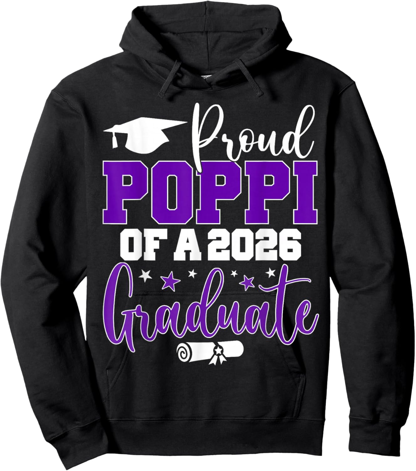 Poppi Senior 2026 Proud Poppi of A Class of 2026 Graduate Hoodie - Hoodie | Black