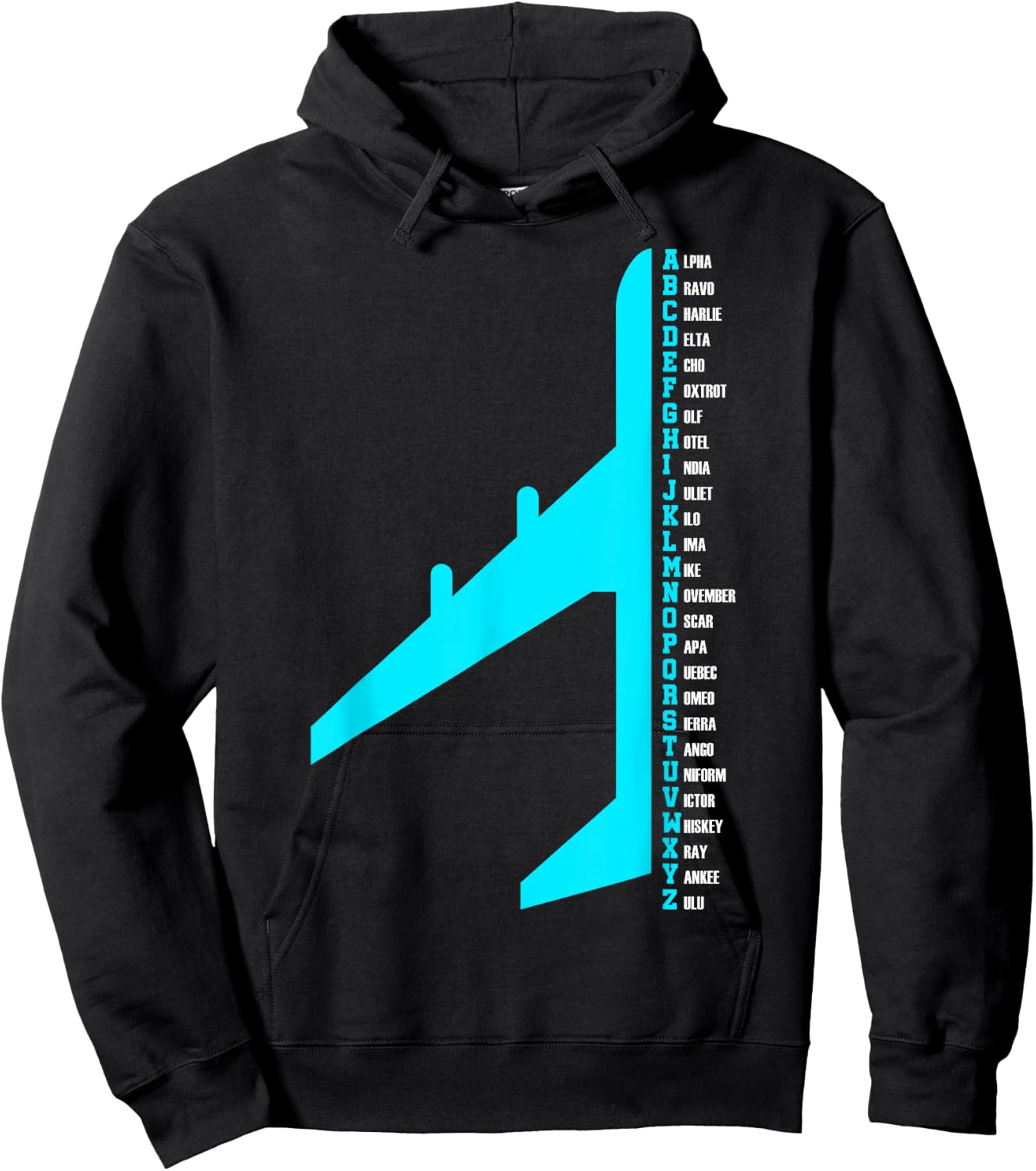 Phonetic Alphabet Pilot Airplane Funny Aviator Lover Hoodie - Hoodie | Black