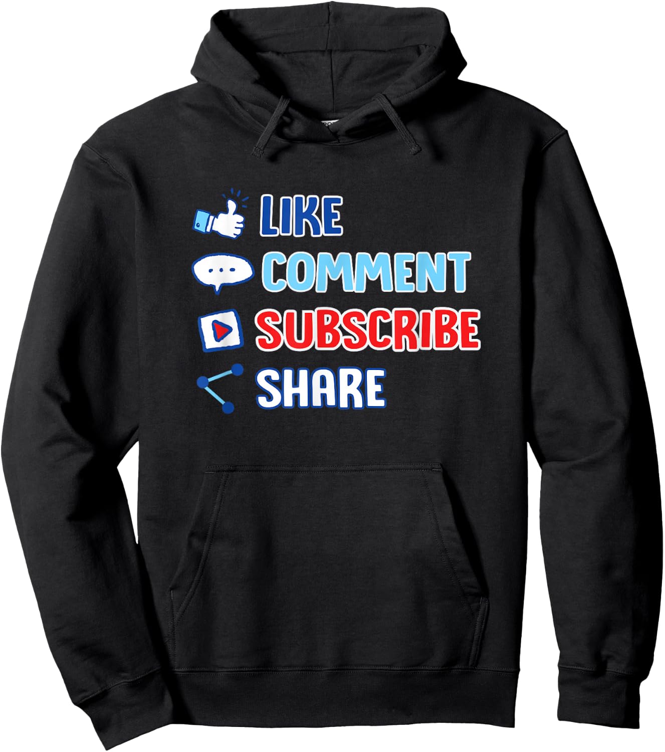 Like Comment Subscribe Cute Vlogger Streamer Gift Hoodie - Hoodie | Black